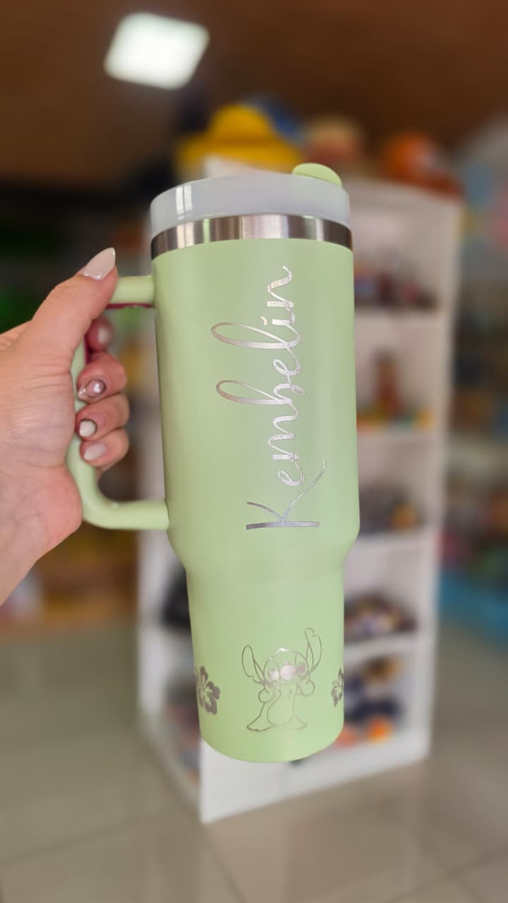 Termo verde personalizado para regalo